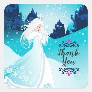 Snow Queen Dank u Gift Favor Sticker