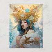 Snow Queen Fantasy Kunst Briefkaart (Voorkant)