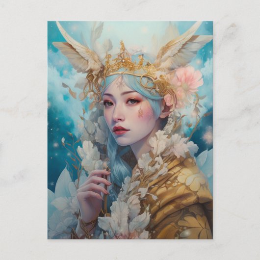 Snow Queen Fantasy Kunst Briefkaart (Voorkant)