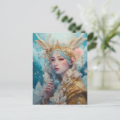 Snow Queen Fantasy Kunst Briefkaart (Staand voorkant)