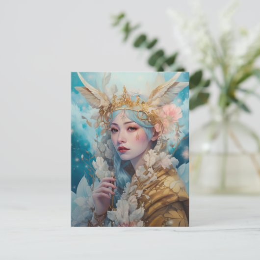 Snow Queen Fantasy Kunst Briefkaart (Staand voorkant)