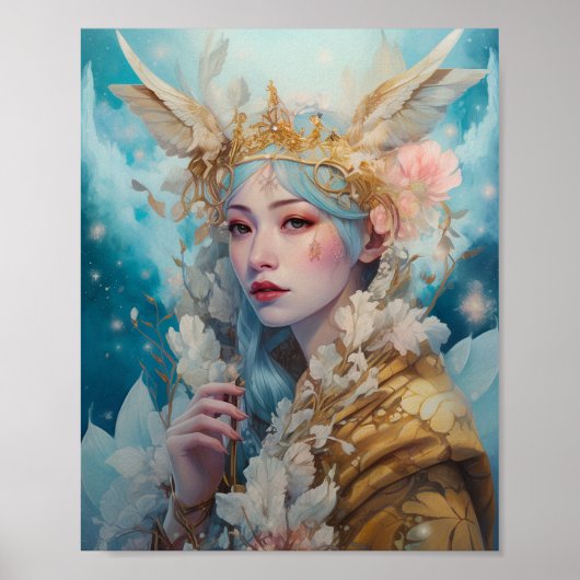 Snow Queen Fantasy Kunst Poster (Voorkant)
