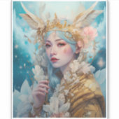 Snow Queen Fantasy Kunst Sticker (Voorkant)