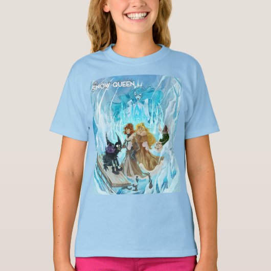 Snow Queen klassiek blauw meisje t-shirt (Voorkant)