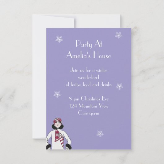 Snow Queen Party Uitnodiging (Achterkant)