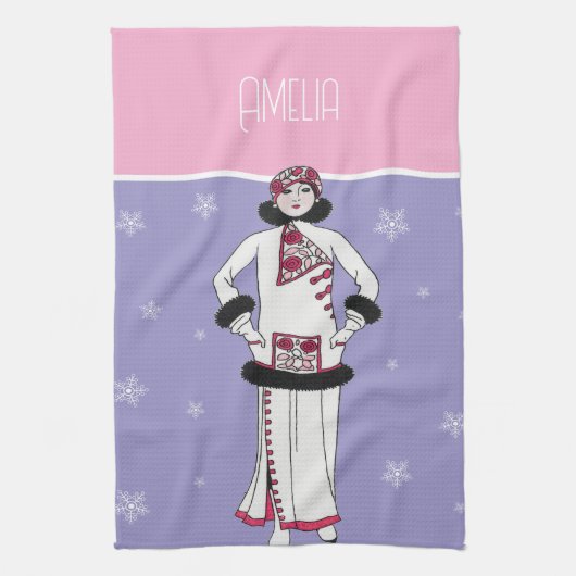 Snow Queen Personalized Theedoek (Verticaal)