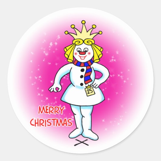 Snow Queen Ronde Sticker (Voorkant)