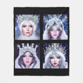 Snow Queens Winter Wonderland Fleece Deken (Voorkant)