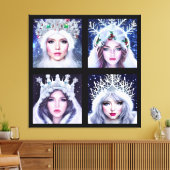 Snow Queens Winter Wonderland Wall Art Set Canvas Afdruk (Insitu (Woonkamer))
