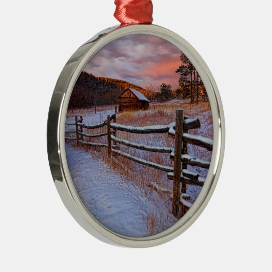 Snow Ranch Metalen Ornament (Rechts)