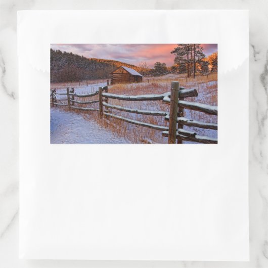 Snow Ranch Rechthoekige Sticker (Tas)