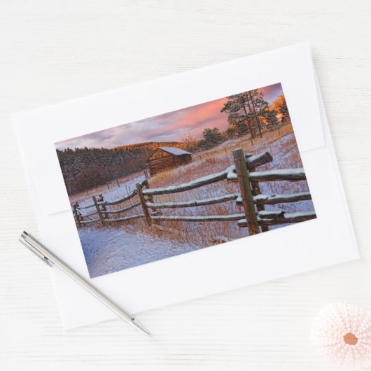 Snow Ranch Rechthoekige Sticker (Envelop)