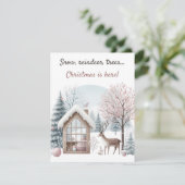 ❄️ Snow, Reindeer, Trees... Christmas is Here. Kaart (Staand voorkant)