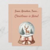 ❄️ Snow, Reindeer, Trees... Christmas is Here. Kaart (Voorkant / Achterkant)