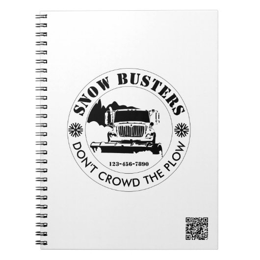 Snow Removal Business Uw Logo op maat toevoegen Notitieboek (Voorkant)