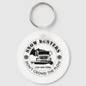 Snow Removal Business Uw Logo op maat toevoegen Sleutelhanger (Voorkant)