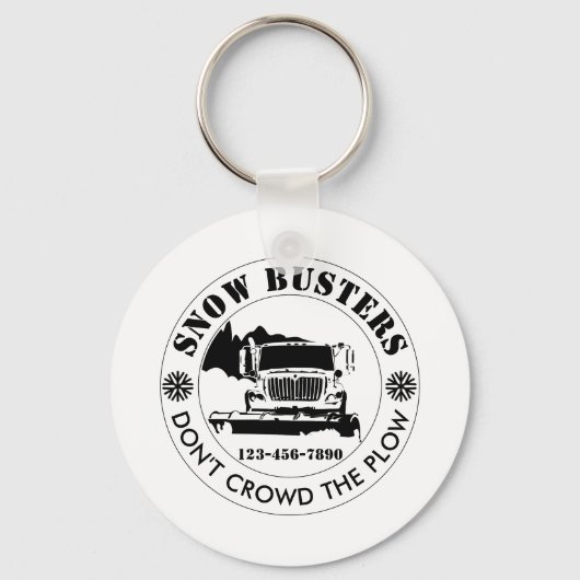 Snow Removal Business Uw Logo op maat toevoegen Sleutelhanger (Voorkant)