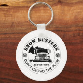 Snow Removal Business Uw Logo op maat toevoegen Sleutelhanger (Achterkant)