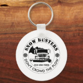 Snow Removal Business Uw Logo op maat toevoegen Sleutelhanger (Voorkant)