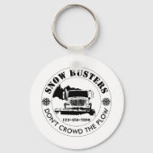 Snow Removal Business Uw Logo op maat toevoegen Sleutelhanger (Achterkant)
