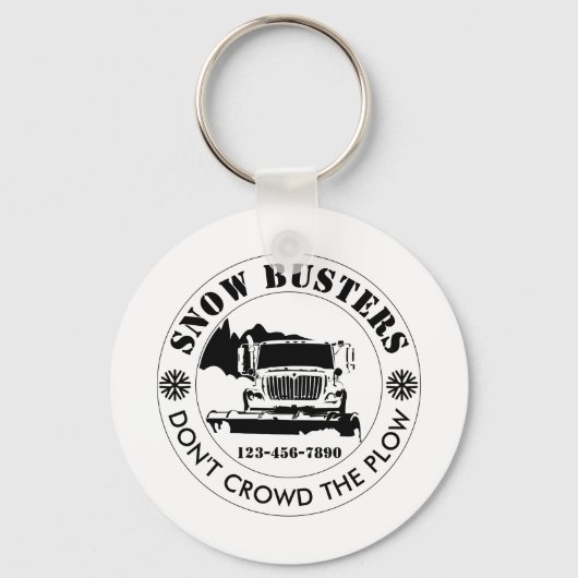Snow Removal Business Uw Logo op maat toevoegen Sleutelhanger (Achterkant)
