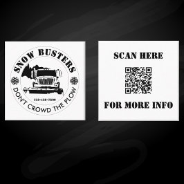 Snow Removal Business Uw Logo op maat toevoegen Vierkante Visitekaartje