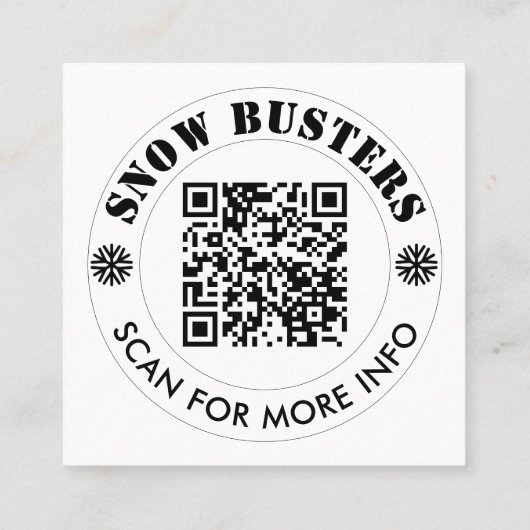 Snow Removal Business Uw Logo op maat toevoegen Vierkante Visitekaartje (Achterkant)