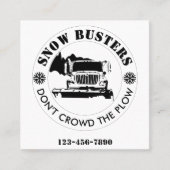 Snow Removal Business Uw Logo op maat toevoegen Vierkante Visitekaartje (Voorkant)