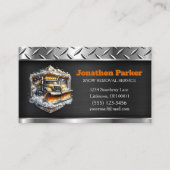  Snow Removal Service QR Code Metallic  Visitekaartje (Voorkant)