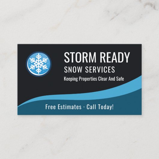Snow Removal Service QR Code Professional  Visitekaartje (Voorkant)