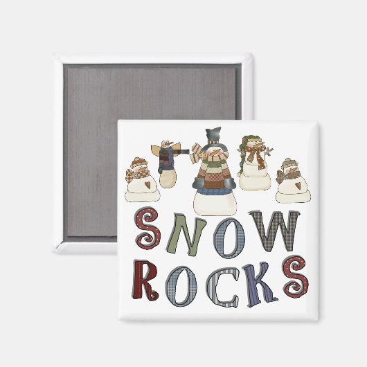 Snow Rocks T-shirts en geschenken Magneet (Voorkant / Achterkant)