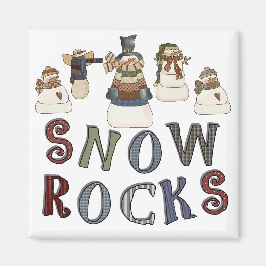 Snow Rocks T-shirts en geschenken Magneet (Voorkant)