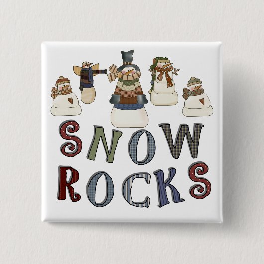 Snow Rocks T-shirts en geschenken Vierkante Button 5,1 Cm (Voorkant)