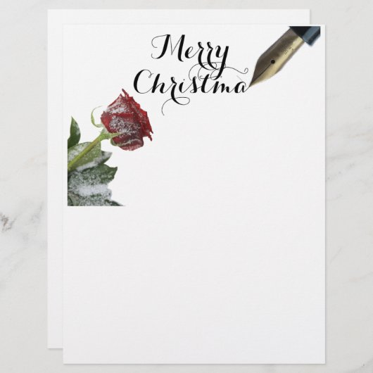 Snow roos Merry-kerstbrief (Voorkant / Achterkant)
