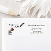 Snow roos Merry-kerstbrief Etiket (Insitu)