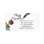 Snow roos Merry Kerstry Etiket (Voorkant)