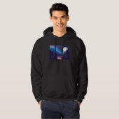 Snow Scene Polar Bear Silhouette w Moon and Northe Hoodie (Voorkant volledig)