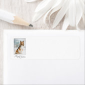 Snow Sheltie Kerst retour adres labels (Insitu)
