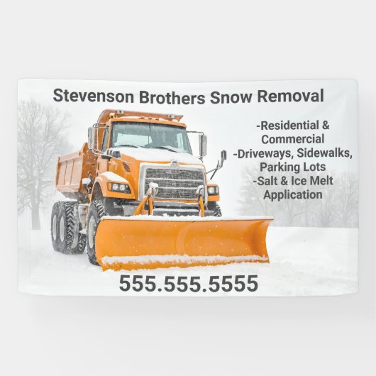 Snow Shoveling Verwijdering Bedrijf Marketing Spandoek (Horizontaal)