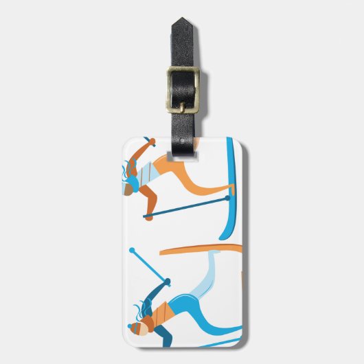 Snow Ski Bagagelabel (Voorkant verticaal)