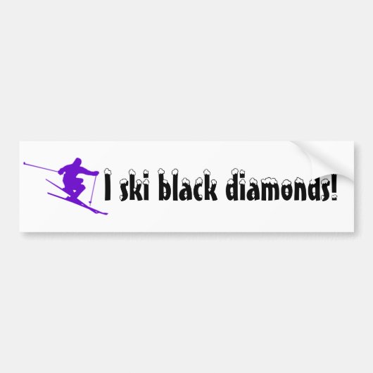 Snow Ski Bumpersticker (Voorkant)