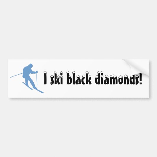 Snow Ski Bumpersticker (Voorkant)