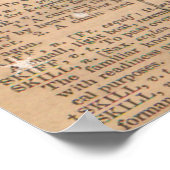  Snow Ski deer Dictionary Page Art Poster (Hoek)