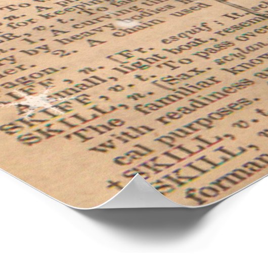  Snow Ski deer Dictionary Page Art Poster (Hoek)