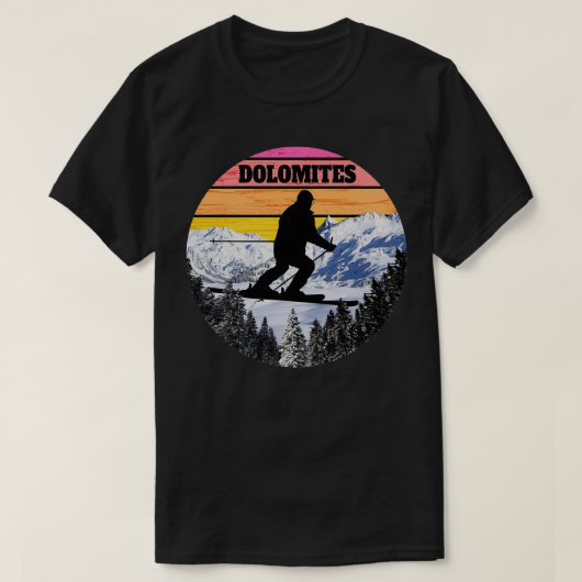 Snow Ski Dolomites Skiing Fields Italië T-shirt (Design voorkant)
