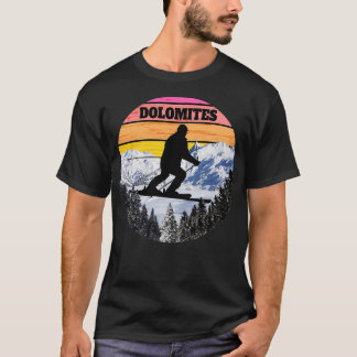 Snow Ski Dolomites Skiing Fields Italië T-shirt