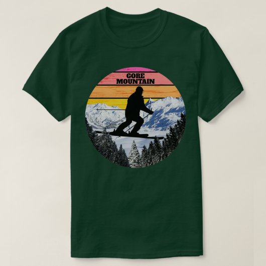 Snow Ski Gore Mountain Skiing Fields New York Amer T-shirt (Design voorkant)