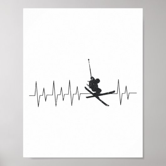 Snow Ski Heartbeat Poster (Voorkant)