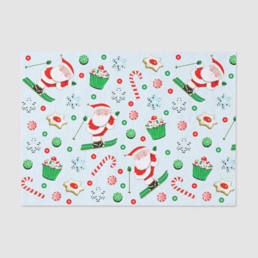 Snow Ski Holiday-kerstcadeaupapier Tissuepapier (Voorkant)
