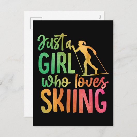 Snow Ski is gewoon een meisje dat van het kiemen h Feestdagenkaart (Voorkant / Achterkant)